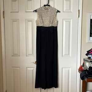 Vintage sequined wide leg jumpsuit